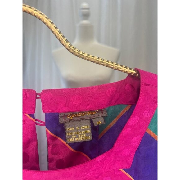 Epitome Dress Vintage 80s Secretarial Mod Dress Ladies Size MED - Picture 4 of 8